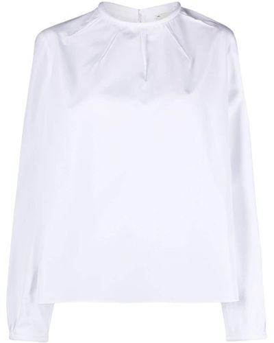 Fendi Bluse mit gesteppten Borten - Weiß