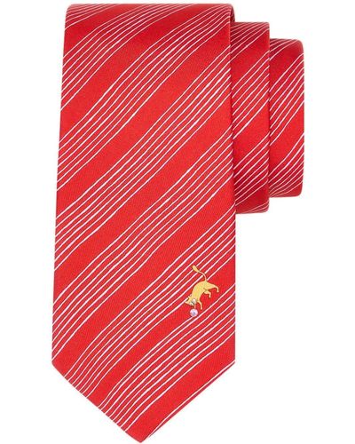 Ferragamo Striped Silk Tie - Red