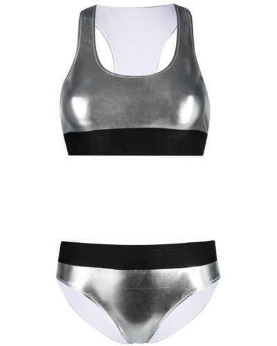 Dolce & Gabbana Bikini à effet métallisé - Gris