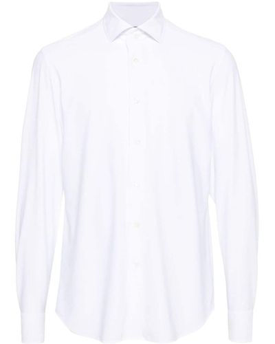 Corneliani Spread-collar Stretch-jersey Shirt - White
