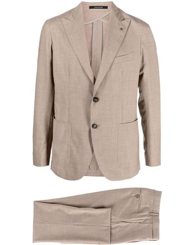 Tagliatore Fitted Single-breasted Two-piece Suit - Natural