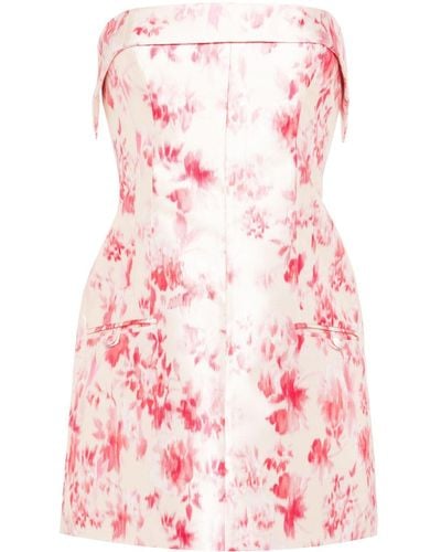 Philosophy Di Lorenzo Serafini Floral-print Bustier-style Mini Dress - Pink