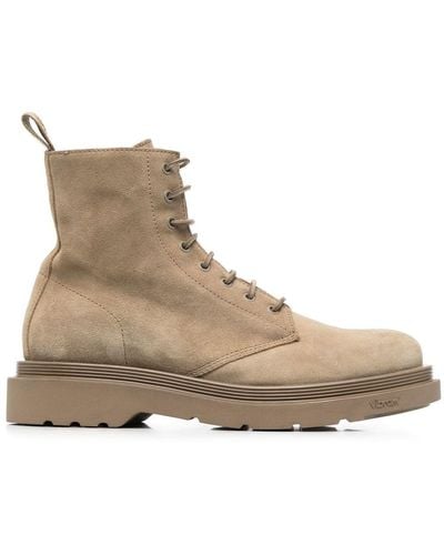 Buttero Lace-up Suede Boots - Gray