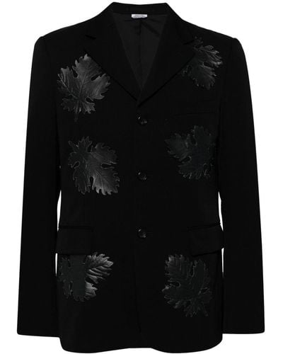 Comme des Garçons Leaf-appliqué Wool Blazer - Zwart