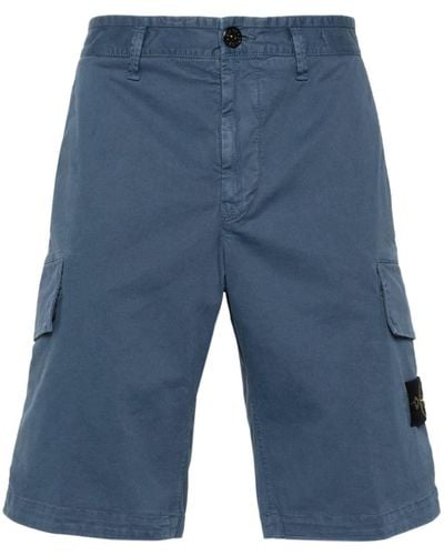 Stone Island Cargo-Shorts mit Kompass-Patch - Blau