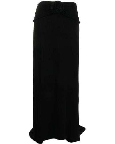 Magda Butrym Flower Embellished Maxi Skirt - Black