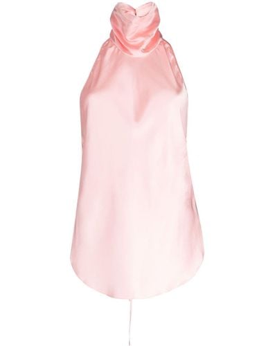 Matériel Top aus Satin - Pink