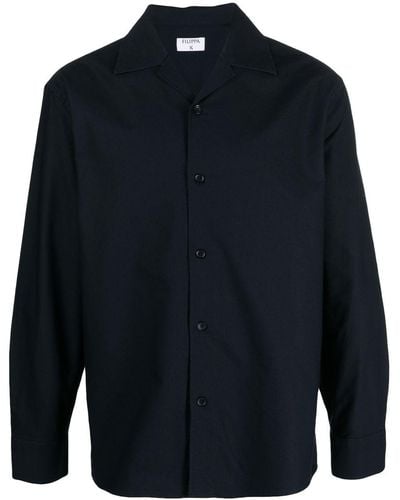 Filippa K Oxford-Hemdjacke mit Knopfleiste - Blau