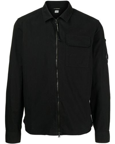 C.P. Company Lens-detail Zip-fastening Shirt Jacket - Black