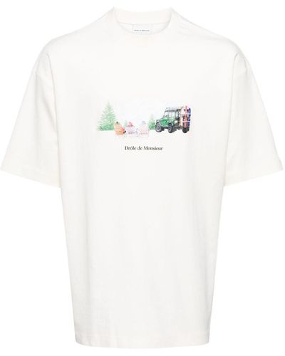 Drole de Monsieur Le T-Shirt Montagne T-Shirt - Weiß