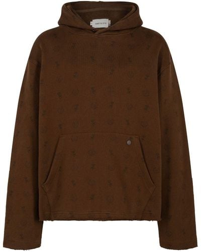 Honor The Gift Raw-edge Cotton Hoodie - Brown