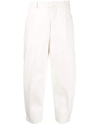 Ami Paris High-waisted Cropped Pants - White