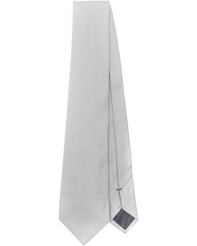 Giorgio Armani Silk Faille Tie - White