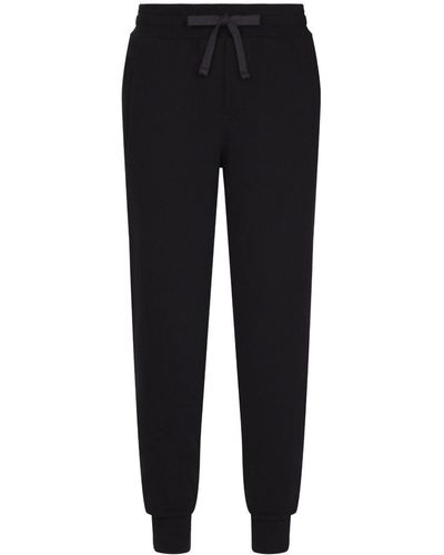 Dolce & Gabbana Drawstring-waist Cotton-blend Track Pants - Black