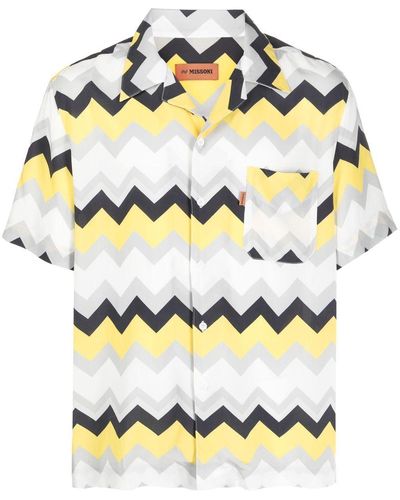 Missoni White/yellow/grey Zig Zag Shirt