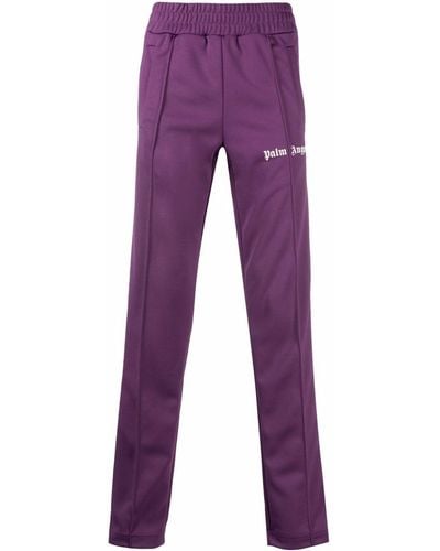 Palm Angels Logo-print Striped Track Pants - Purple