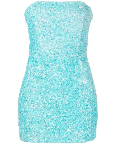 retroféte Heather Sequin-embellished Mini Dress - Blue
