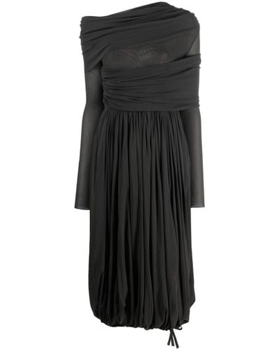 Philosophy Di Lorenzo Serafini Draped-design Long-sleeve Dress - Black