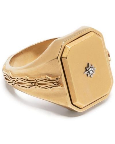Maison Margiela Diamanté-embellished Signet Ring - Natural