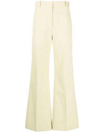 Victoria Beckham Alina Tailored Flared Trousers - Natural