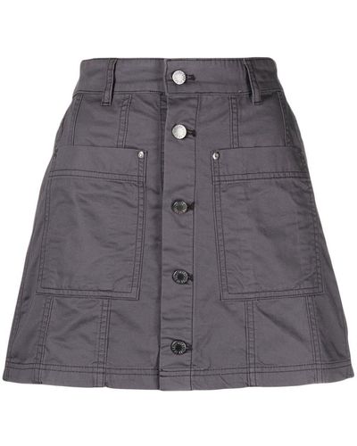 Izzue Button-up A-line Mini Skirt - Grey