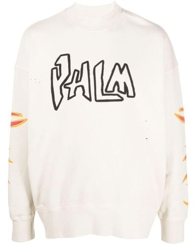 Palm Angels Sweatshirt mit Graffiti-Print - Natur