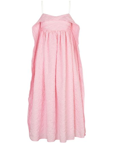 Cecilie Bahnsen Susa Matelassé Dress - Pink