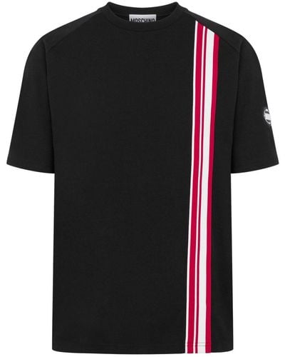 Moschino Stripe-trim Cotton T-shirt - Black