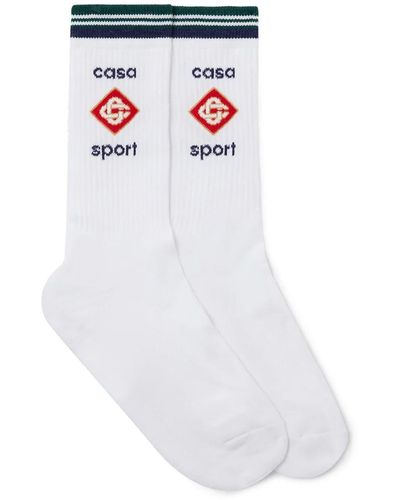 Casablanca Casa Sport Ribbed Socks - White