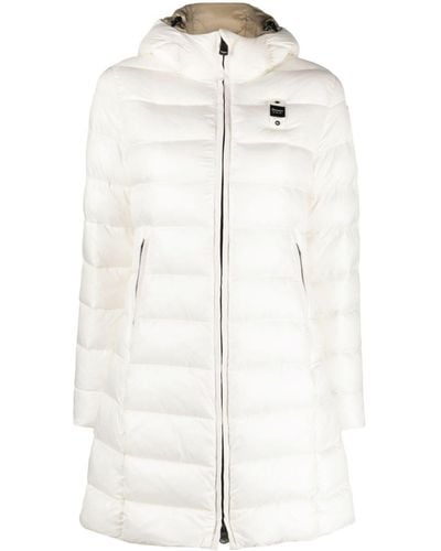 Blauer Hooded Mid-length Puffer Coat - White