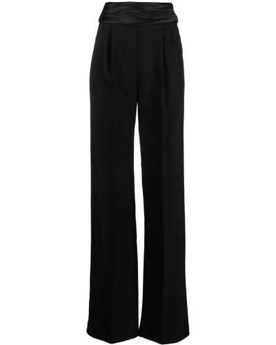 LAQUAN SMITH Sash-detail Tailored Wool Trousers - Black