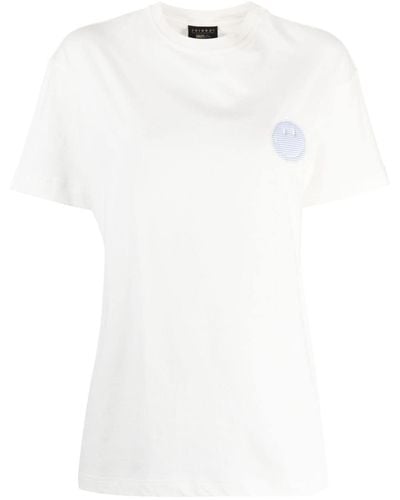 Joshua Sanders T-shirt Met Smiley Patroon - Wit