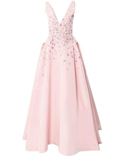 Carolina Herrera Sequin-embroidered V-neck Silk Gown - Pink