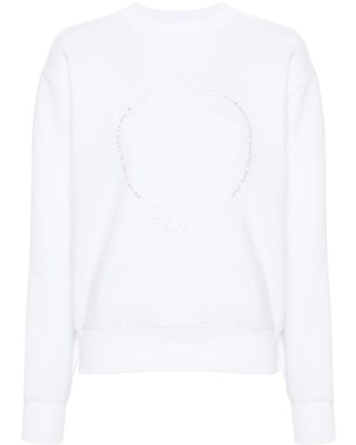 Calvin Klein Embossed-logo Sweatshirt - White