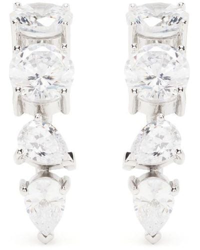 Completedworks Boucles d'oreilles Z17 à ornements en cristal - Blanc