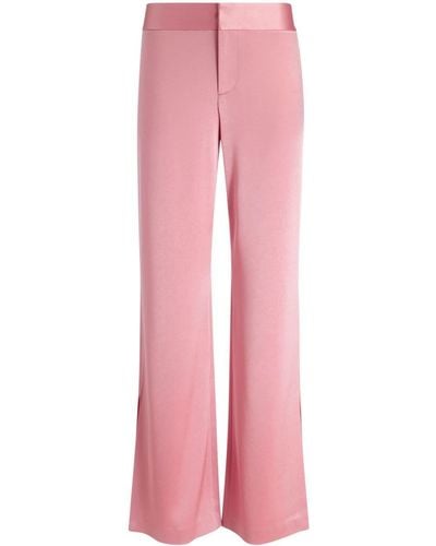 Alice + Olivia Deanna Satin Bootcut Trousers - Pink