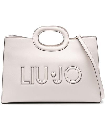 Liu Jo Cut Out-logo Tote Bag - Natural