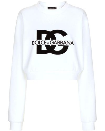 Dolce & Gabbana Sweat en coton mélangé à logo imprimé - Blanc
