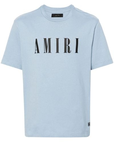 Amiri T-shirt en coton à logo imprimé - Bleu