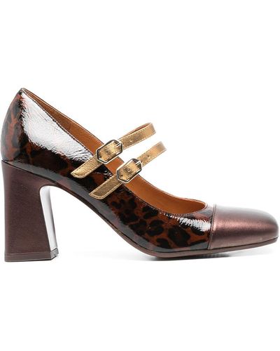Chie Mihara Meisin 65mm Leopard-print Leather Pumps in Brown | Lyst