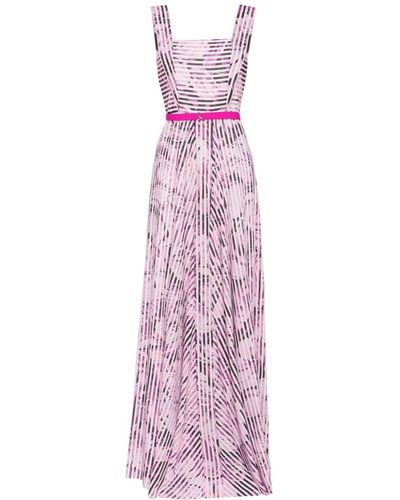 Saiid Kobeisy Striped Belted Maxi Dress - Purple