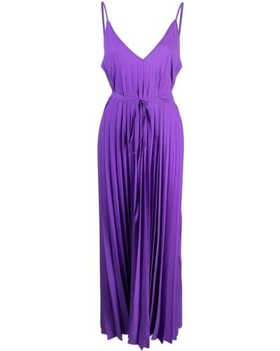 P.A.R.O.S.H. Palmer Pleated Maxi Dress - Purple