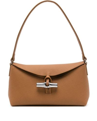 Longchamp Small Roseau Leather Shoulder Bag - Brown