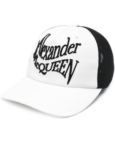 Alexander McQueen Gorra con logo bordado - Blanco