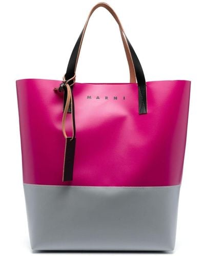 Marni Bolso shopper Tribeca con diseño colour block - Rosa