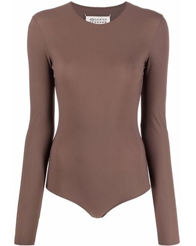 Maison Margiela Round-neck Jersey Bodysuit - Brown
