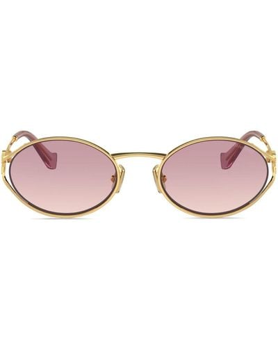 Miu Miu Gafas de sol con montura oval - Rosa