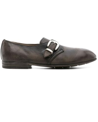 Premiata Mono Fibbia Leather Monk Shoes - Gray
