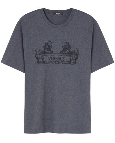 Versace Camiseta con logo estampado - Gris