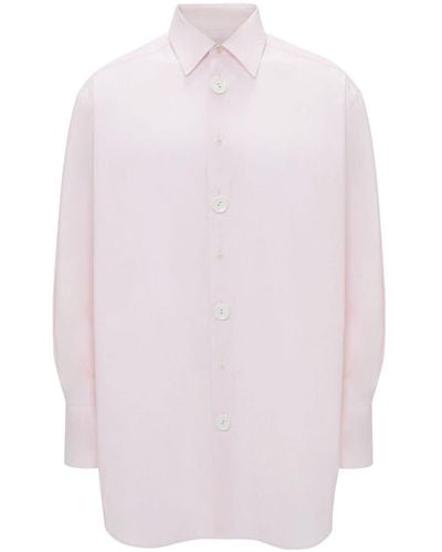 JW Anderson Anchor-embroidered Cotton Shirt - Pink
